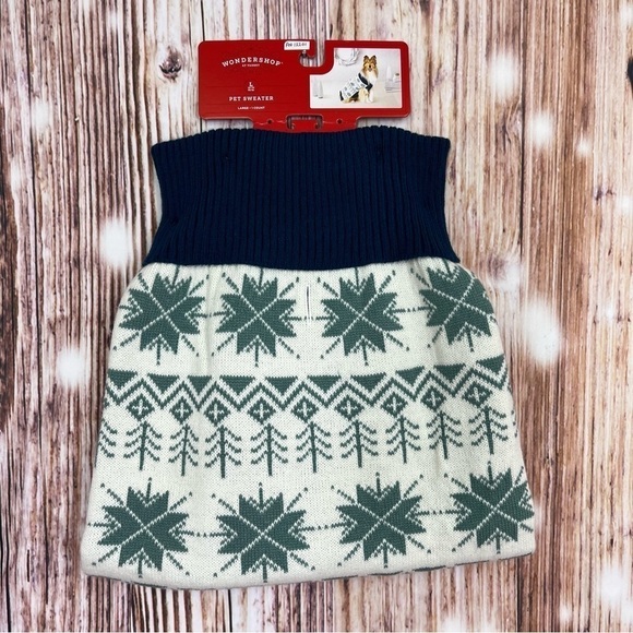 Knit Snowflake Cozy Dog Sweater NWT Size Large - Picture 2 of 14